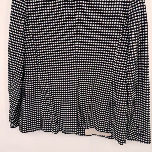 Banana Republic Long & Lean bi-stretch Womens Blazer Black plaid Size 12 career - Picture 10 of 11